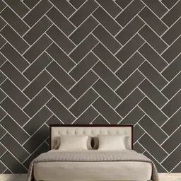 Jaamso Royals Grey & White Brick Design Geometric Self Adhesive Removable Wallpaper-image-49