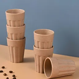 eha Beige 6 Pieces Textured Kulladhs Cups 100 ml each-picture-27