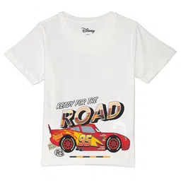 Disney by Wear Your Mind Boys White Printed Polo Collar Cotton T-shirt-picture-14