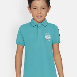 METRO KIDS COMPANY Boys Turquoise Blue Organic Cotton Polo Collar T-shirt-picture-39