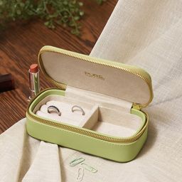 Pure Home and Living Green Rectangle Faux Leather Travel Jewellery Box-picture-7