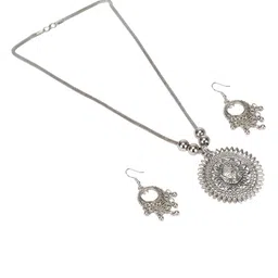 PRASUB Silver-Plated Stone Beaded Jewellery set-image-0