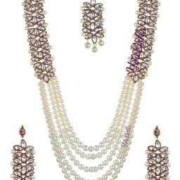 YouBella Gold Plated Stone Studded & Beaded Jewellery Set-picture-1