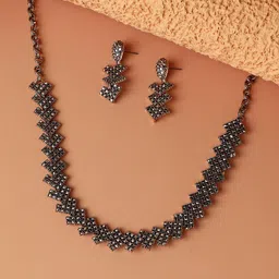 SOHI Gold-Plated Crystal-Studded Arrowhead Jewellery Set-picture-24