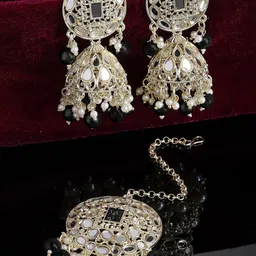 KARATCART Gold-Plated Kundan Stone Studded Jewellery Set-picture-58