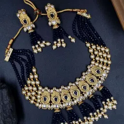 Anouk Gold Plated Kundan Studded & Beaded Jewellery Set-picture-30