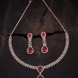 Kushal's Fashion Jewellery Rose Gold-Plated Zircon-studded Jewellery Set-picture-39