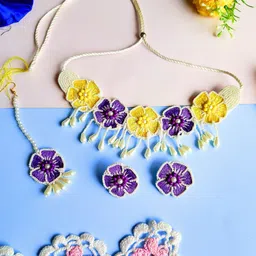 Sangria Gold-Toned Gold-Plated Pearl Beaded Tasselled Bridal Jewellery Set-image-58