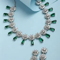 KARATCART Cubic Zirconia Studded Jewellery Set-picture-15