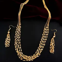 Pihtara Jewels Gold Plated Layered Beaded Jewellery Set-picture-23