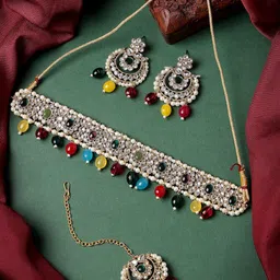 Sukkhi Gold Plated & Kundan Studded Jewellery Set-picture-30