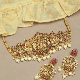OOMPH Stone Studded & Beaded Jewellery Set-picture-22