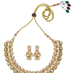 Anvik Gold-Plated Kundan Studded Jewellery Set-image-26