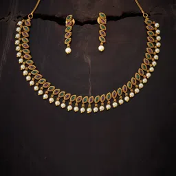 Kushal's Fashion Jewellery Gold-Plated Stone Studded & Beaded Jewellery Set-picture-42