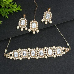 YouBella Gold-Plated Stone & Beads-Studded Jewellery Set-image-35