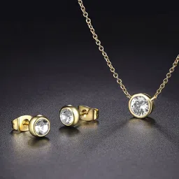 Peora  Gold-Plated Cubic Zirconia-Studded Jewellery Set-picture-16