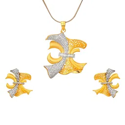 Adwitiya Collection Gold-Plated White Stone Studded Jewellery Set-image-39