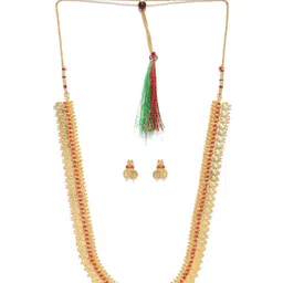 Anouk Gold-Plated Beaded Temple Necklace & Earring image 2