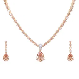 RATNAVALI JEWELS Gold-Plated CZ Studded Jewellery Set-image-65
