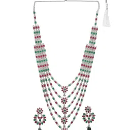 Sangria Silver-Plated CZ-Studded Jewellery Set-picture-12