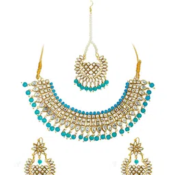 Shining Jewel - By Shivansh Gold-Plated Kundan-Studded & Pearl Beaded Jewellery Set image 1