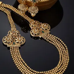 Sukkhi Gold-Plated Kundan Studded & Beaded Jewellery Set-image-87