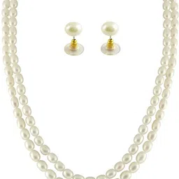 Sri Jagdamba Pearls Dealer Gold Plated Pearl Studded Jewellery Set-picture-17
