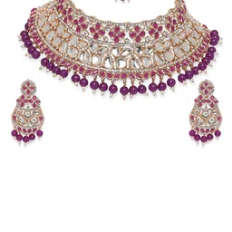 VATSALYA creation Gold-Plated Stone-Studded Jewellery Set-picture-36