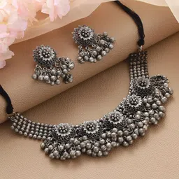 Jazz and Sizzle Oxidised Silver-Plated & Beaded Jewellery Set-picture-12