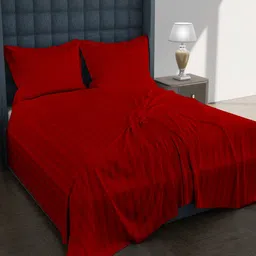 AVI Striped 250 TC Egyptian Cotton Queen Bedsheet with 2 Pillow Covers-image-86