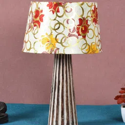 foziq Brown & White Printed Wooden Table Lamps-picture-38