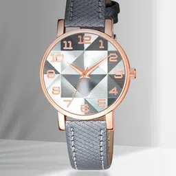 Shocknshop Women Patterned Dial & Leather Straps Analogue Multi Function Watch WCH77Grey-image-4