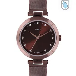 Timex Women Brown Embellished Dial & Bracelet Style Straps Analogue Watch TWEL11825-picture-22