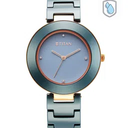 Titan Women Green Dial & Blue Ceramic Bracelet Style Straps Analogue Watch-picture-16
