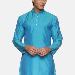Sethukrishna Men Turquoise Blue Kurta-picture-19
