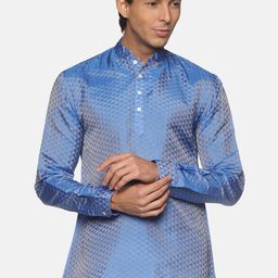 Sethukrishna Men Blue Handloom Kurta-picture-16