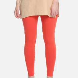 Dollar Missy Women Orange Solid Ankle Length Leggings-picture-21