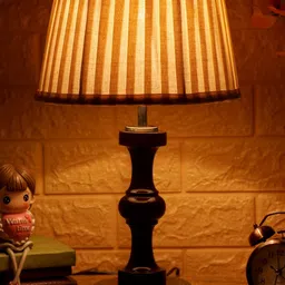 Foziq Brown & White Textured Wood Table Lamp-image-90