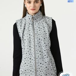 BAESD Pack Of 2 Lightweight Geometric Printed Stand Collar Pure Fleece Open Front Jacket-picture-39