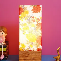 Foziq Brown & White Printed Floral Shaped Table Lamp-picture-39