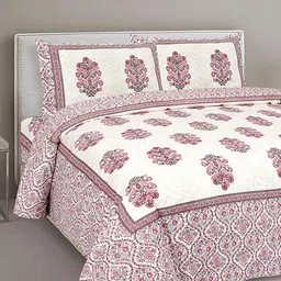 EasyGoods Printed 240 TC Pure Cotton King Bedsheet with 2 Pillow Covers-picture-28