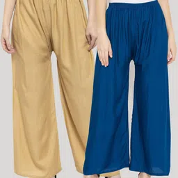 Clora Creation Women Pack of 2 Solid Wide Leg Palazzos-picture-16
