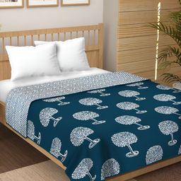 RF RELAXFEEL Blue & White Floral Cotton Heavy Winter 210 GSM Double Bed Dohar-picture-34