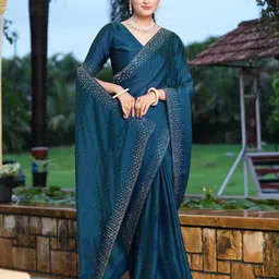 Satrani Embellished Beads and Stones Garad Saree-picture-11