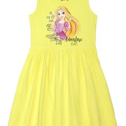 Disney by Wear Your Mind Girls Yellow Rapunzel Print A-Line Dress-picture-32