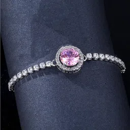 Jewels Galaxy Cubic Zirconia Silver-Plated Wraparound Bracelet-picture-31