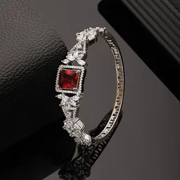 Saraf RS Jewellery Silver-Plated Cubic Zirconia Studded Bangle-Style Bracelet-picture-40