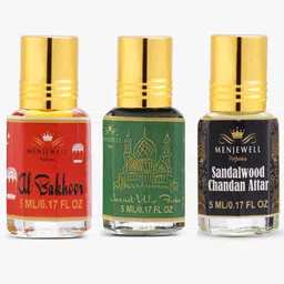 Menjewell Unisex Set Of 3 al Bakhoor Jannar-Ul-Firdaus & Sandalwood Chandan Attar-picture-11