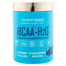 myfitness ® enrich your life MYFITNESS ® iBCAA-H2O BCAA 30 Servings|5000mg BCAA 2:1:1| 1500mg L-Glutamine|800mg Citruline Malate| 500mg Beta Alanine|300mg Taurine| 850mg Electrolyte Blend| 300gms-picture-37
