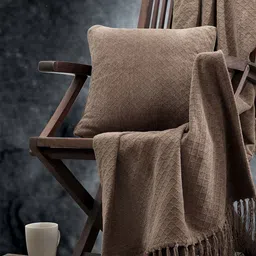 MASPAR Colorart Blaize Brown Cotton Square Cushion Cover-picture-31